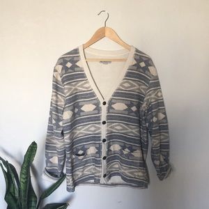 Aztec print knit cardigan